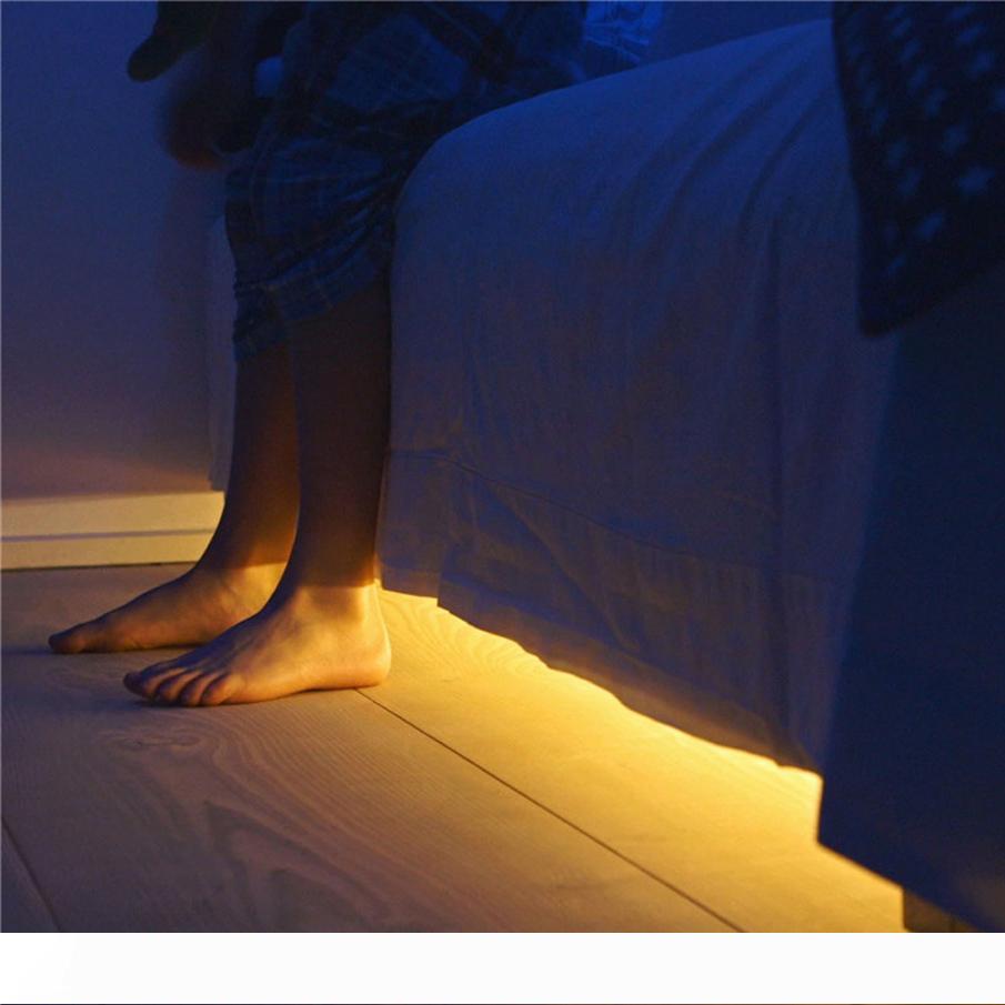 Wireless Motion Sensor LED Strip Battery Power Night light Under Bed lamp For Closet, Wardrobe, Cabinet, Stairs,Hallway-image-560137836