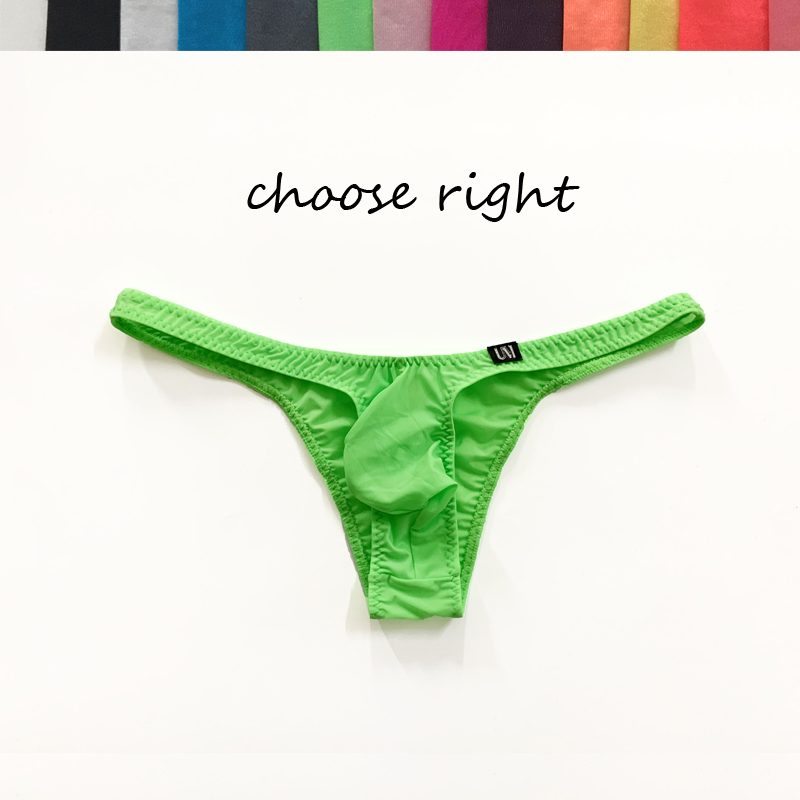 

Ultra thin ice briefs for ultra-low waist sexy men, U protruding bag, hot selling men's tight half bag buttock briefs, Black