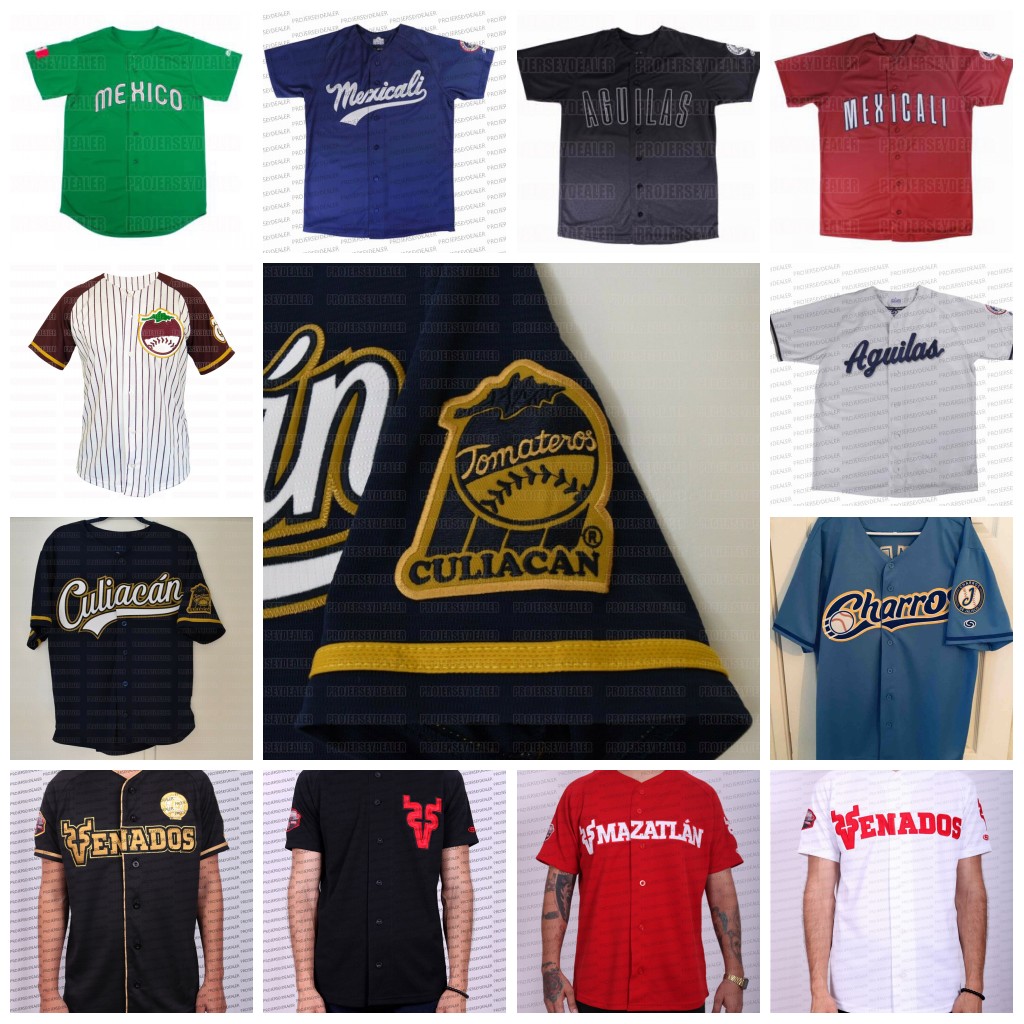 

2020 Caballero Mexicali de Jalisco Aguacateros de Michoacan Tomateros de Culiacan Casaca Oficial CLN Azul Caballero el Siglo Edición Jerseys, Red