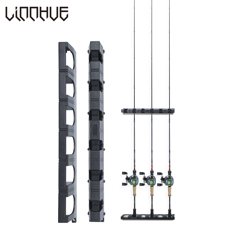 

LINNHUE 6-Rod Rack Fishing Pole Holder Fishing Rod Bracket Display Stand Organizer Support Mount Fishing Tackle