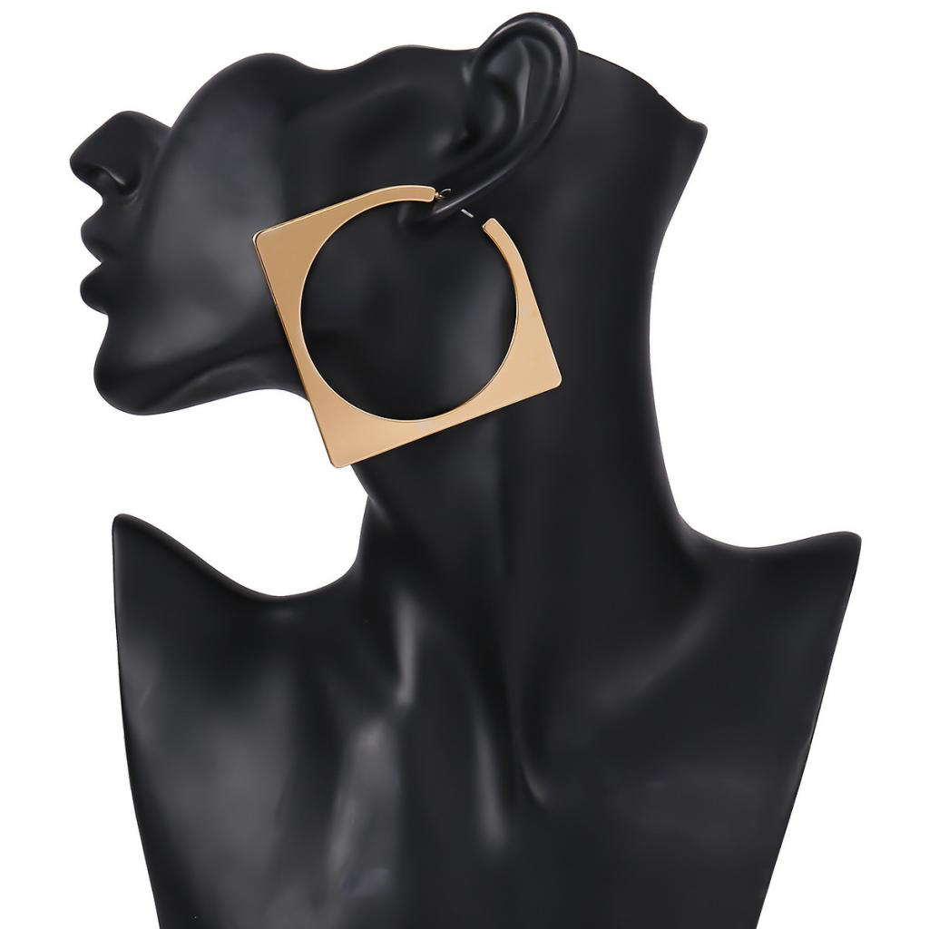 

Fashion Geometric Big Hoop Earrings for Women Girls, Wedding Party Statement Earrings for Girlfriend