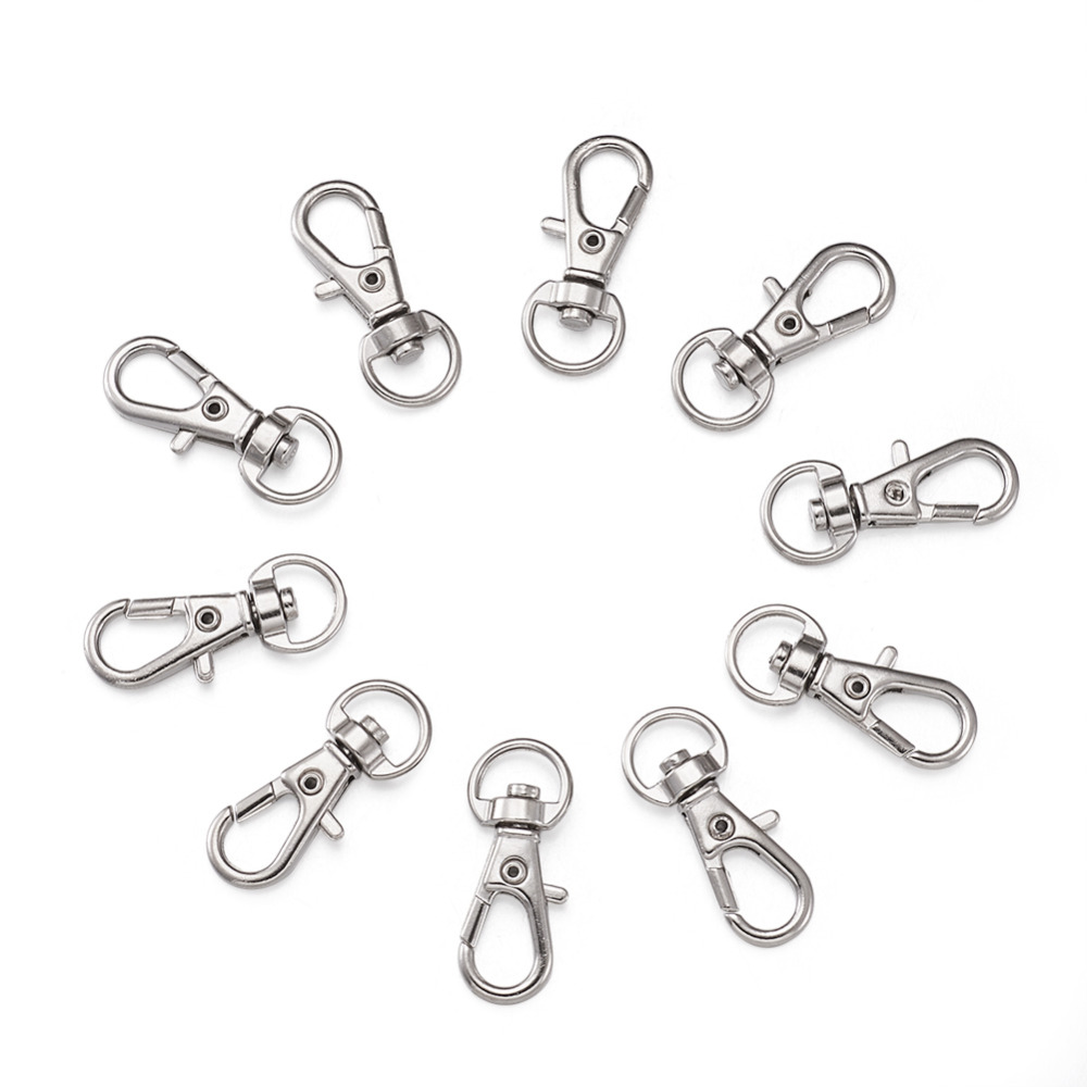 

100pcs Alloy Swivel Lanyard Snap Hook Lobster Claw Clasps Jewelry Making Bag Keychain DIY Accessories