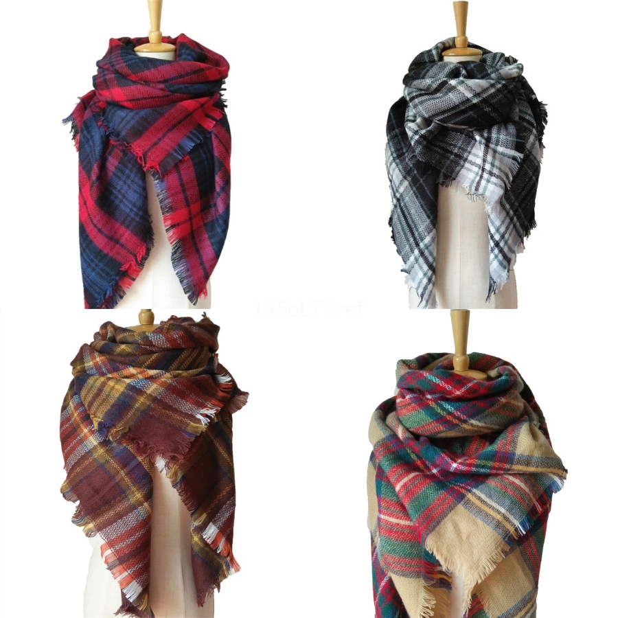 Wholesale Bulk lot 12pcs Pashmina Scarf INFINITY 2 Circle Plaid//Check Cashmere