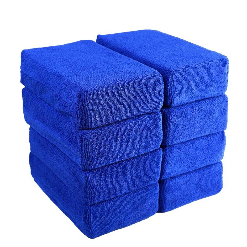 

8 PCS Car Wash Microfiber Sponges House Clean Sponge Fiber Block Towel Car Cleaning Sponge Block Automobile
