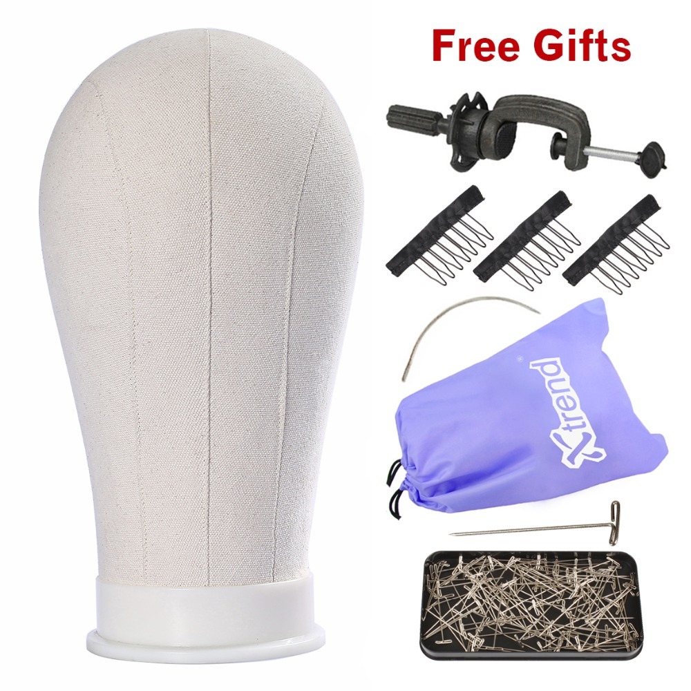 

Xtrend Wig Head Canvas Block Holder Mannequin Manikin Stand Professional Styling Making Tools Heads Manequin For Wigs Display CX200716, White