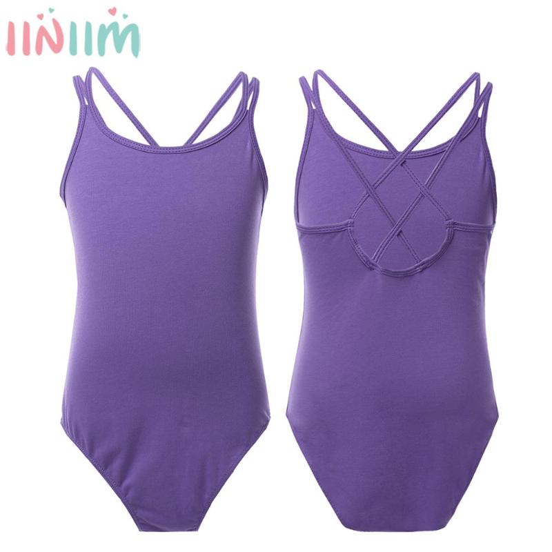 

3-14 Years Kids Girls Ballet Dancing Costumes for Kids Strap Cris Cross Back Girls Ballerina Gymnastics Leotard Tutu Clothes, Black