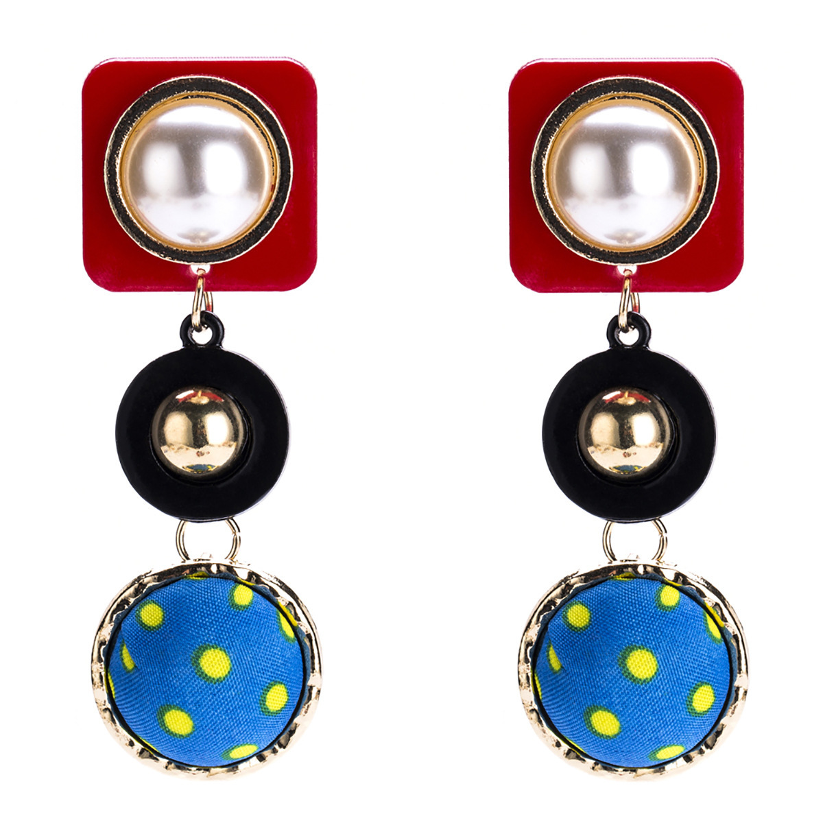 

EH8145 exaggerated alloy earrings imitation pearl women popular simple Bohemia
