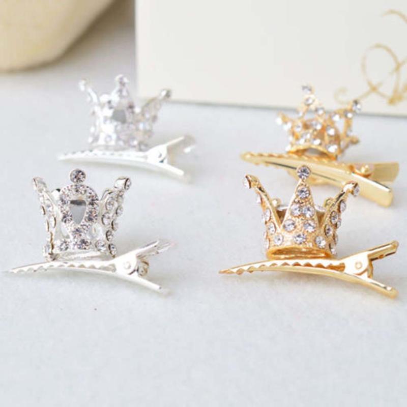 

Fashion Sequin Crown Party Alligator Hair Barrette Clip Hairpin Gift Doll, Gold
