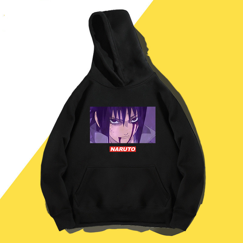 

Uchiha Sasuke Graphic Quality Cotton Warm Sweatshirt Men Harajuku Hip Hop Hooded Hoodies Unisex Tops Streetwear Anime Clothes, Gray