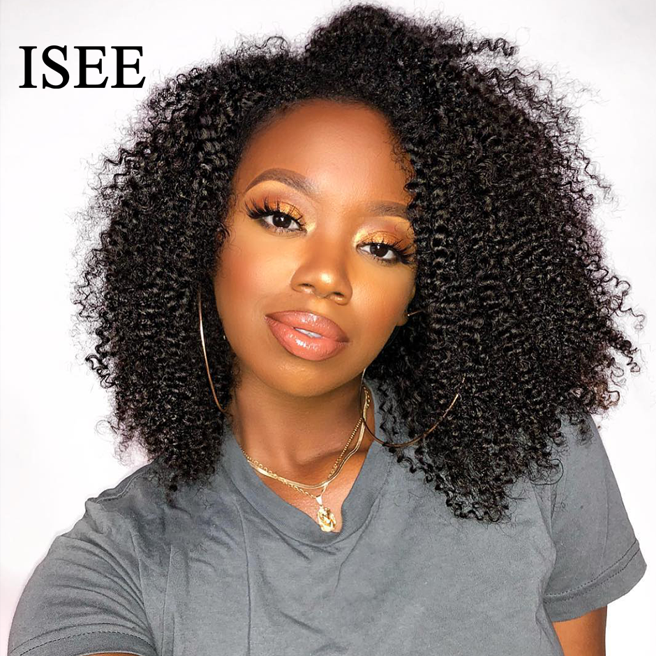 

Kinky Curly Lace Front Wig Curly Bob Lace Front Wigs For Women 13X4 Lace Frontal Wig Brazilian Curly Human Hair Wigs, Black