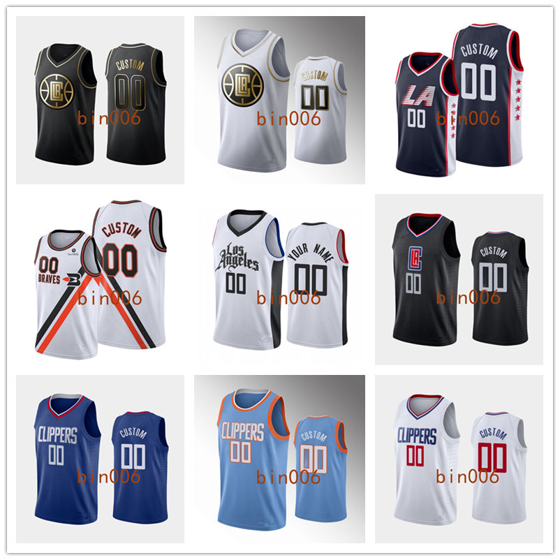 

Custom Los Angeles Clippers Men Women Kid 100% embroidery CITY NBA Association Statement Icon basketball jersey S-6XL, Black