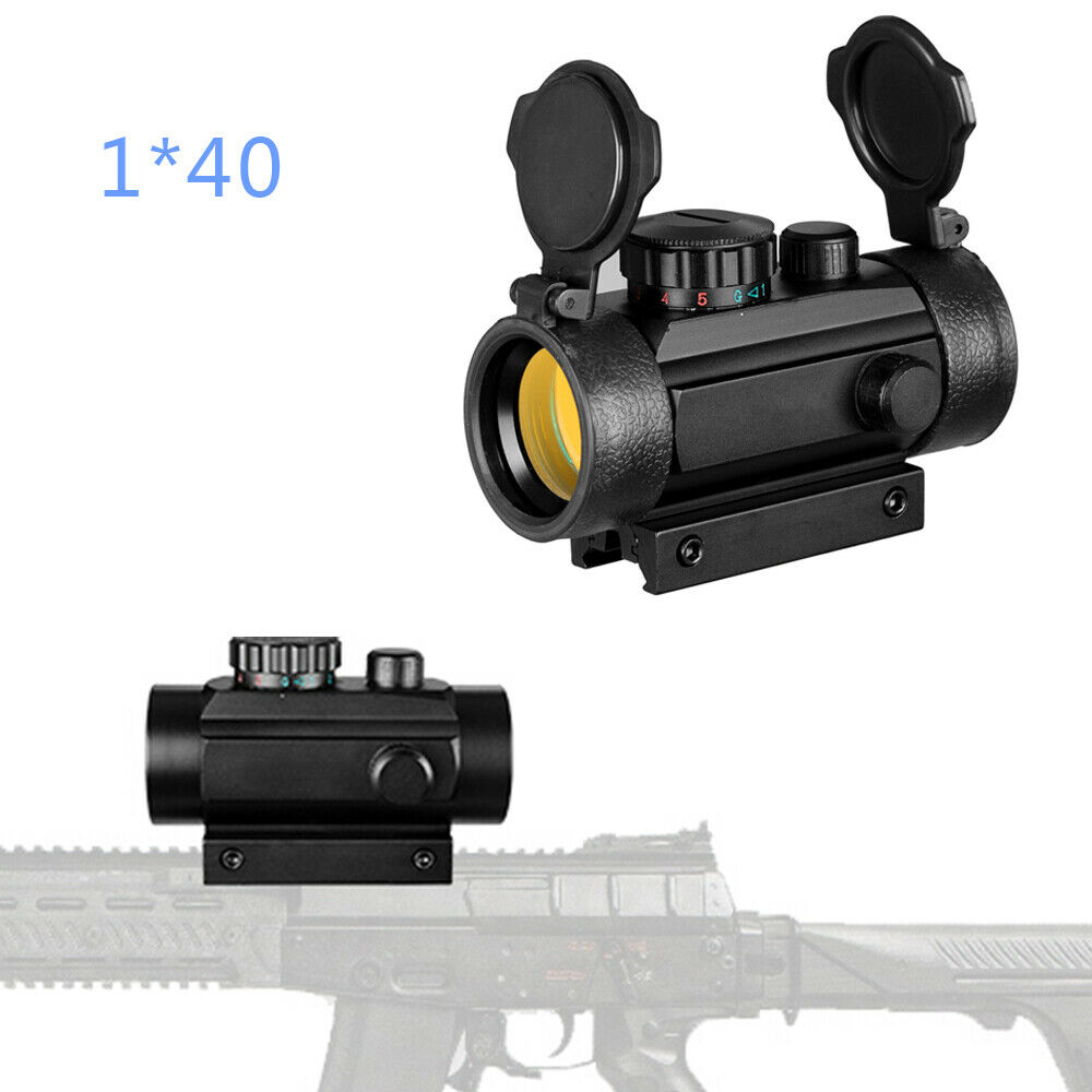 

HQ 5MOA 1x40 Tactical Rifle Red Green Dot Optic Sight Scopes Shooting club CQB Outdoor Training For Picatinny Rail 20mm Mount FREE, Black