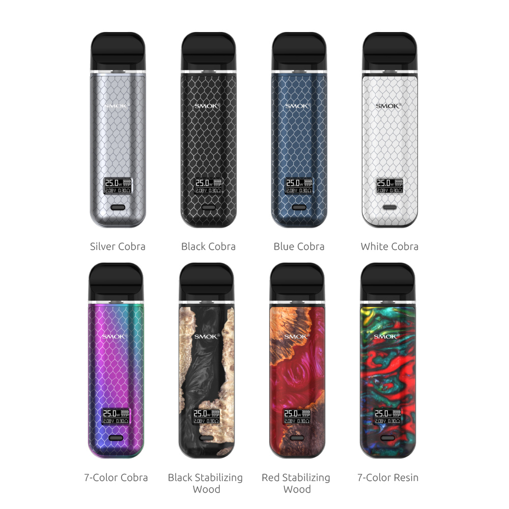 

USA Stock SMOK NOVO X Pod System Kit ecigarette 25W 800mAh 2ml DC MTL/Meshed Pod Cartridge with OLED Screen 100% Original Vape