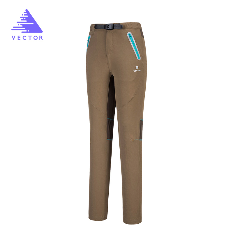

VECTOR Brand Outdoor Pants Men Women Quick Dry Hiking Pants Slim Elastic Climbing Hunting Hiking Trousers 50018, Khaki women