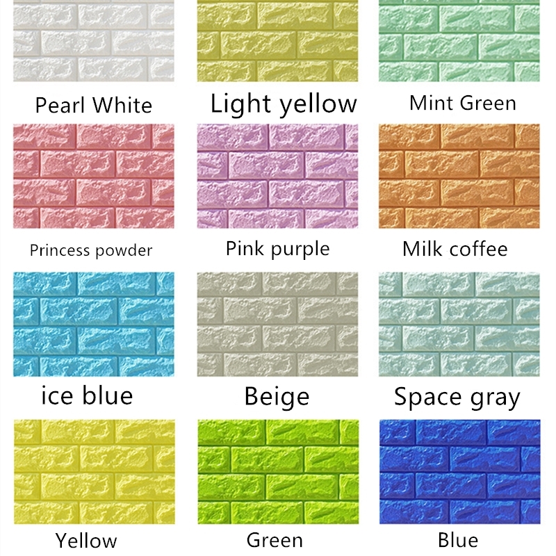 

3D DIY Decor Home Brick Wall Stickers Living Room Waterproof Foam Room Adhesive Sticker Wallpaper Made Decals For Kitchen