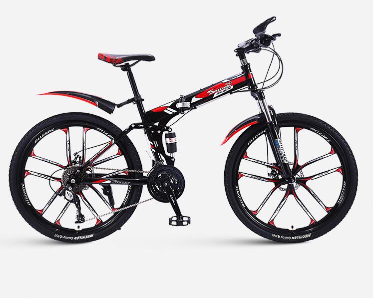 

High Quality MTB Folding bike 21 24 27 30 speed double damping double disc brake 26 inch Suspension Bicycle 26