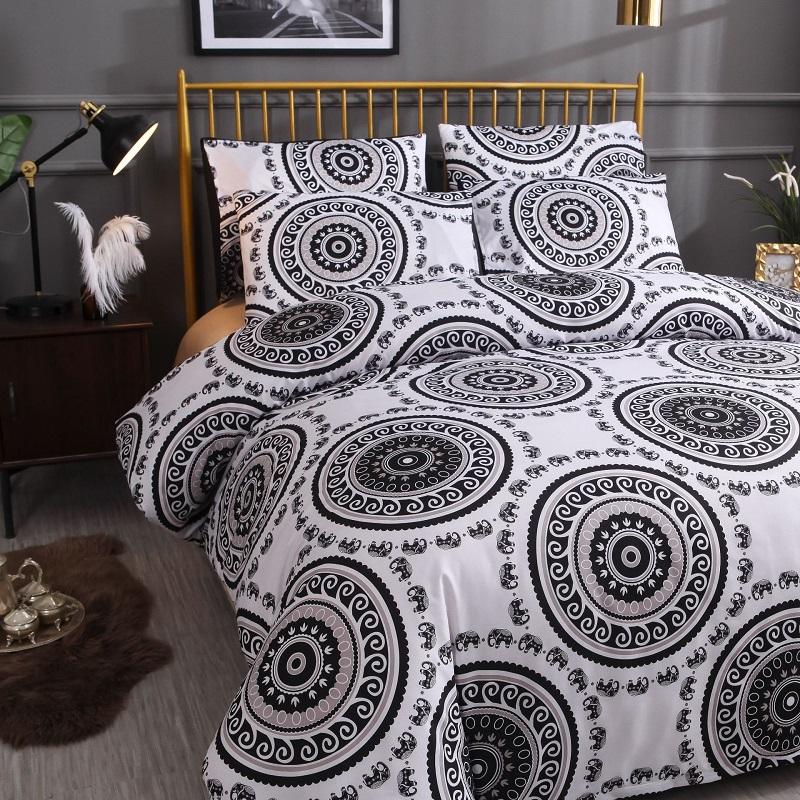 

Black White Geometric Bohemian Bedding Sets Duvet Cover Set 2/3pcs Bed Sets Pillowcase  Queen King Quilt Cover No Filling, 05