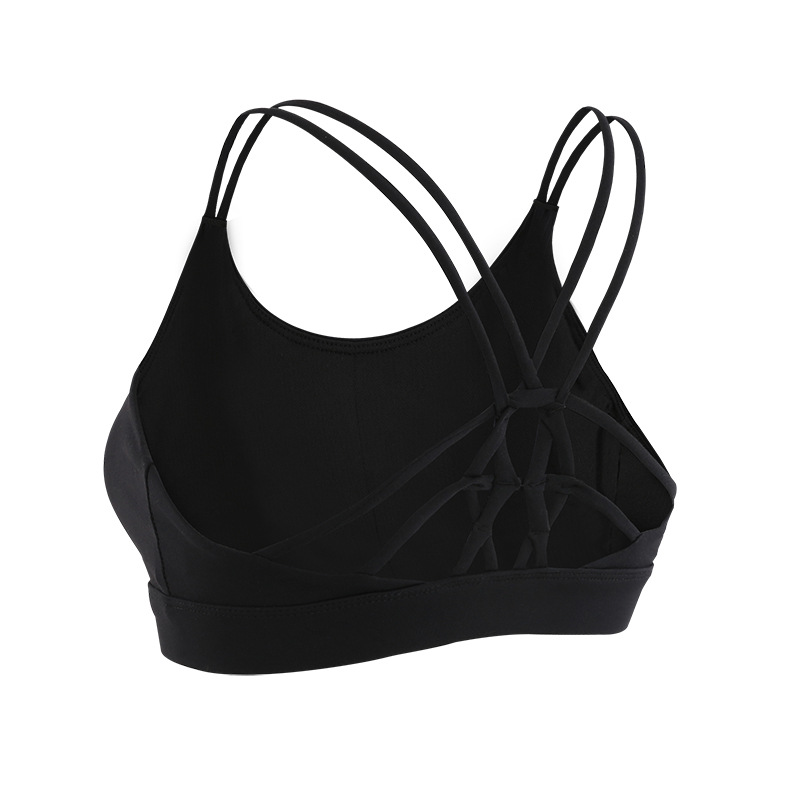 

Fitness Sports Bra for Women Push Up Solid Cross Back Yoga Running Gym Training Workout Femme Padded Underwear Crop Tops Female, Black