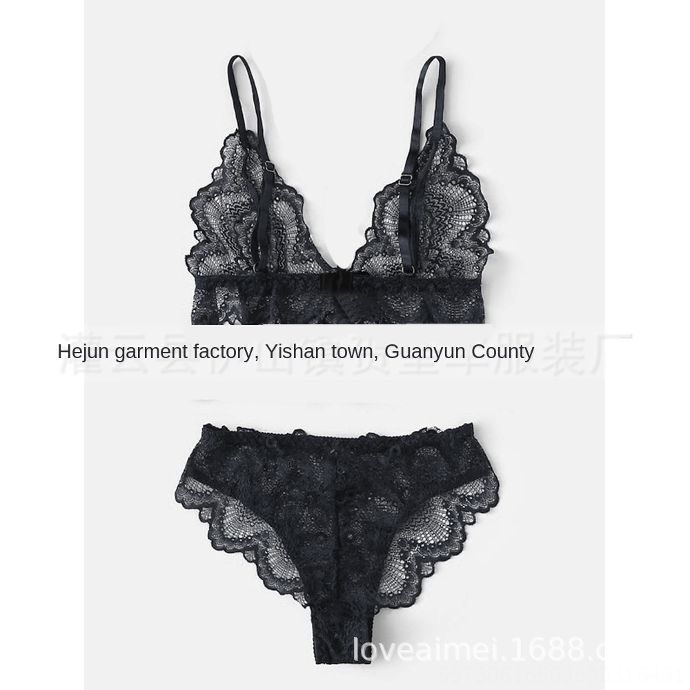 black lace underwear set