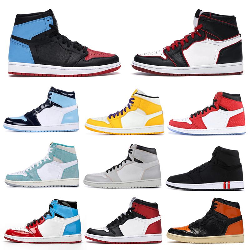 Nike Air Max Retro Jordan Shoes Hommes 1 chaussures de basket-ball de l'ombre caméléon NRG NakeskinJordanimpression d'éléphant orteil Retro Chica