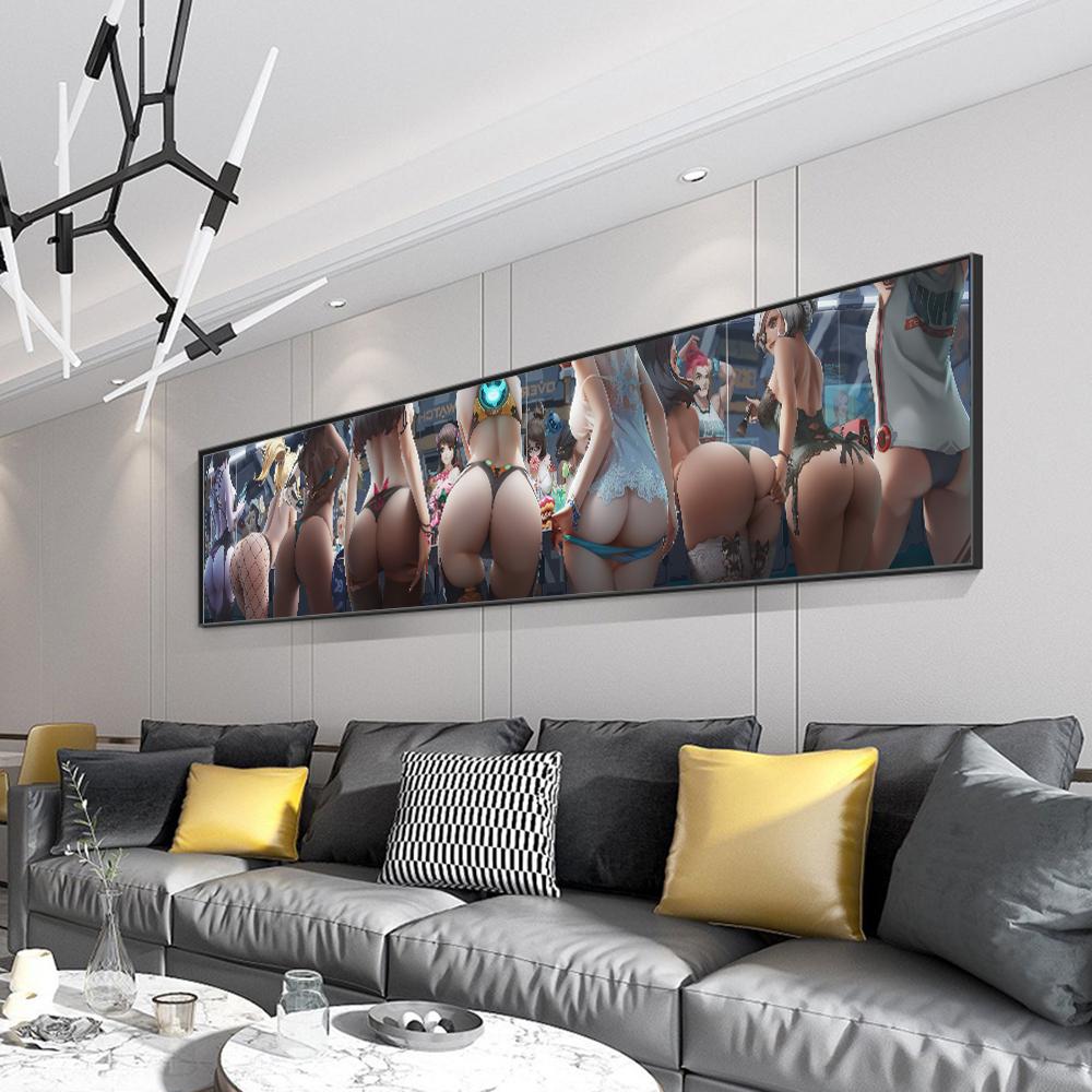 

Game Poster Sexy Anime Girl Woman Party Posters Print Canvas painting Wall Art Pictures for Living Room Home Decor (No Frame)