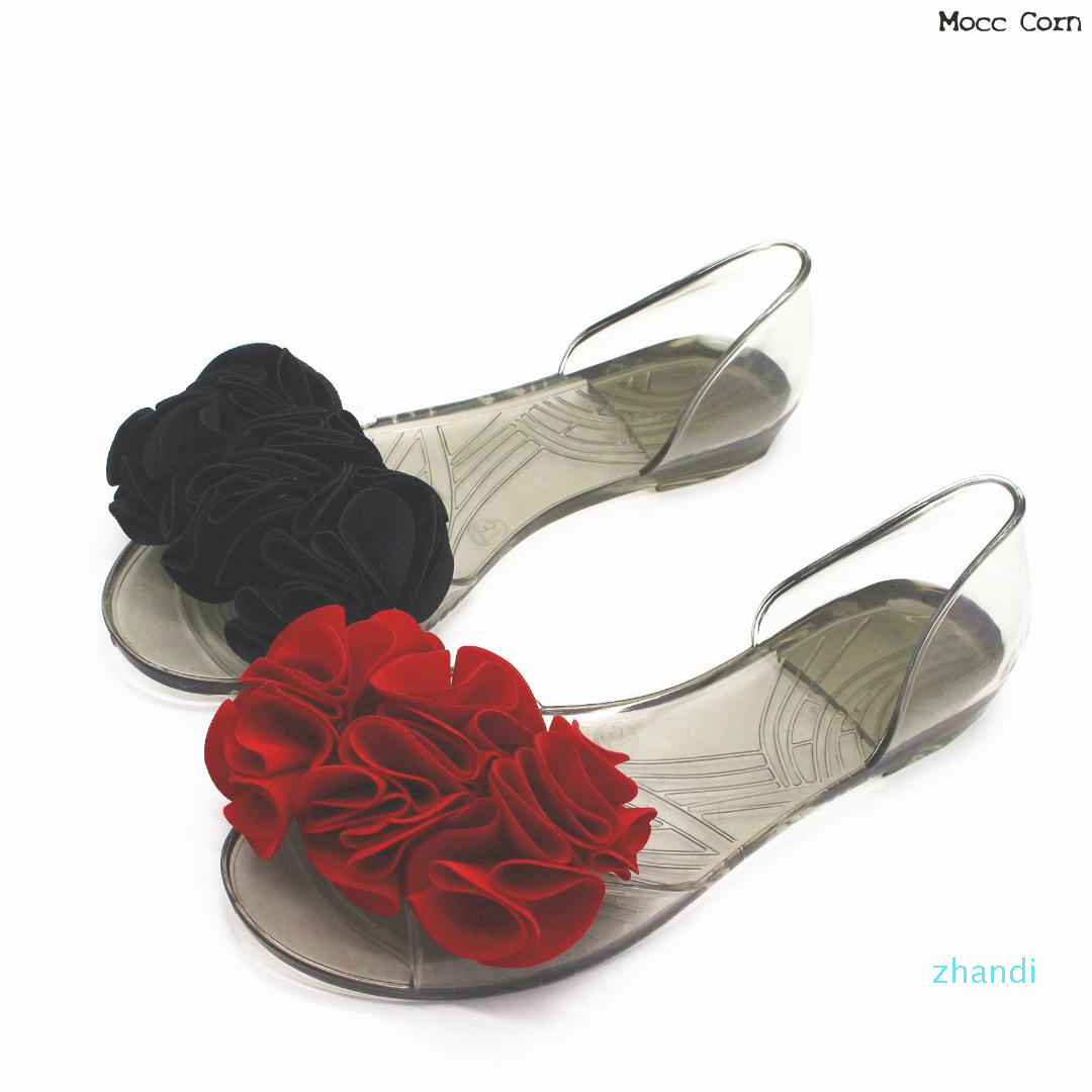peep toe jelly sandals
