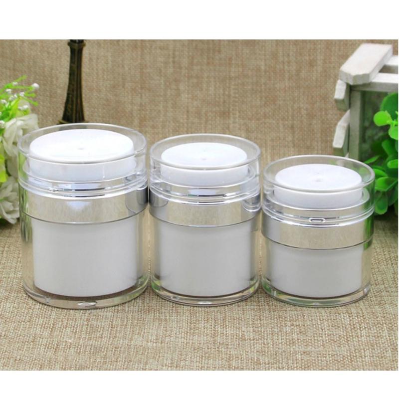 

Airless Pump Jars Empty Refillable Makeup Cosmetic Jar Containers Travel Lotion Cream Bottle Sample Vials