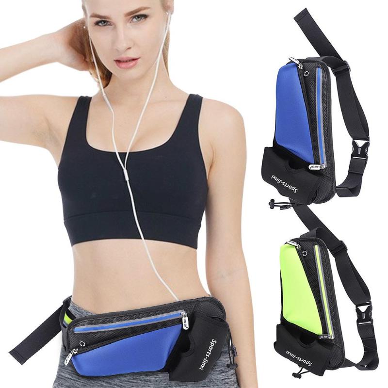 

Headset Hip Belt Bags Running Bag Run Camping Tourism Mountaineering Lycra Cotton Waist Bags Money on Foot Satchel, Blue