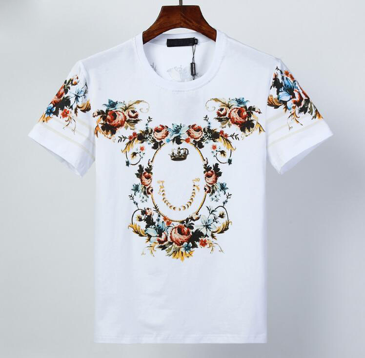 

Men's Stylist T-Shirts Fashion Pattern Print Short Sleeve Men Women T Shirts Famous Men Clothing Black White Tops, White;black