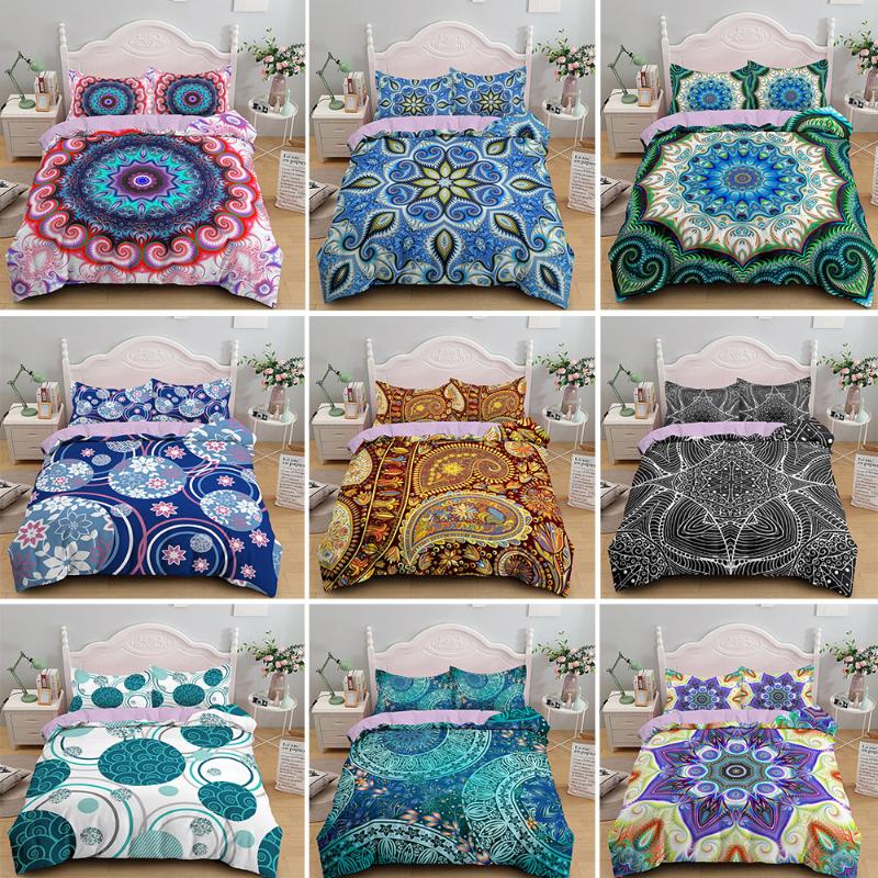 

Mandala Bedding Set Bohemian Duvet Cover With Pillowcases Flower Bed Linen Queen King Sizes Comforter Beds Sets Bedclothes 3pcs, Bs3653
