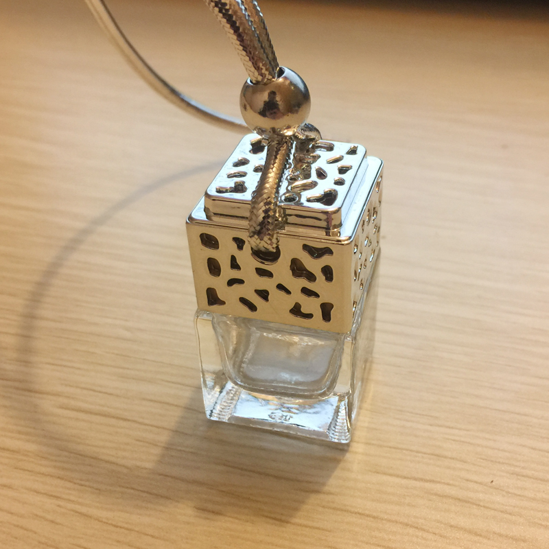 

25 pieces/lot 6ml Empty Bottle Glass Car Perfume For Essential Oils Auto Air Freshener Container Aroma Pendant Accessories