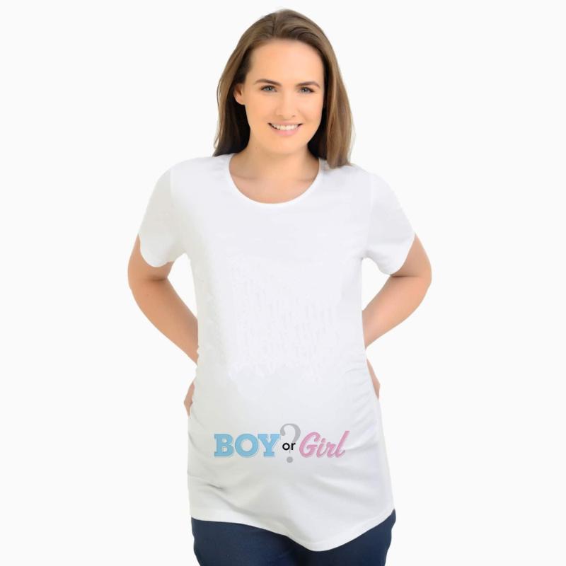 

Funny pregnancy t-shirts Boy or Girl letters print maternity tops white short sleeve tees for pregnant women maternity t shirts