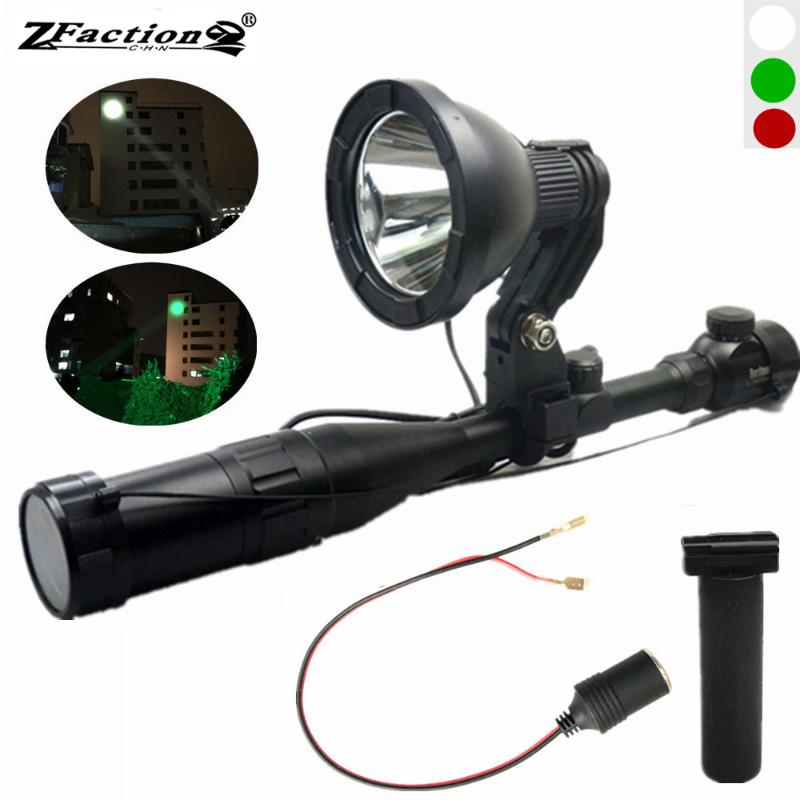 

Lightweight CREE 10W LED White/Green/Red Scope Rifle Gun Mounted Spotlight 12V 125mm Mounted Light with Female Plug Handl