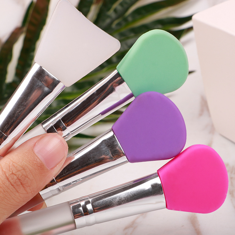 

Portable small acrylic handle single head silicone soft head DIY professional mask brush mud mixed skin care beauty makeup brush