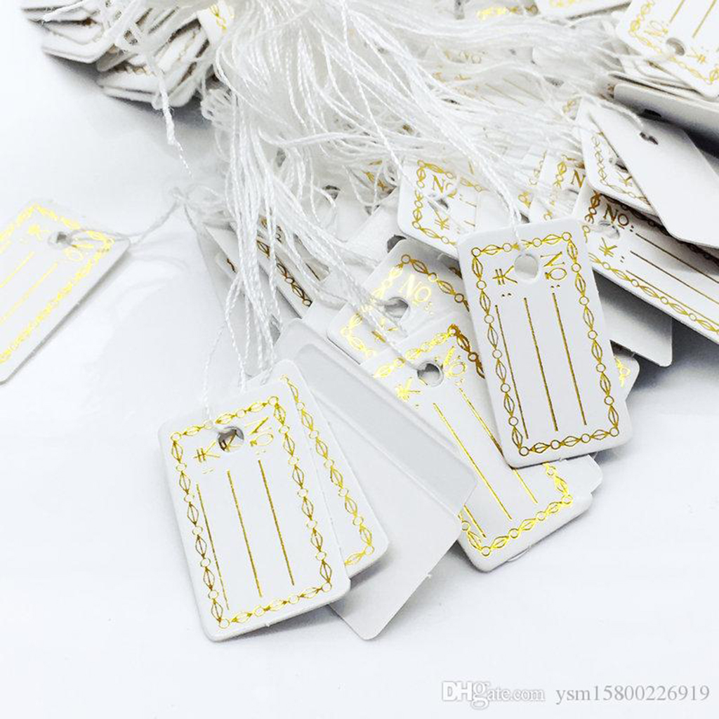 

1000pcs Free Wholesale 2716mm White Silver Label Tie String Price Display Tags Jewelry Display
