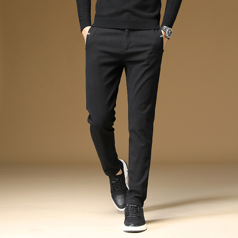 

Causal Harem Casual Pants Trousers Men Male Solid Slim Straight Business Classic Man Trouser Pantalon Homme Hombre, Black