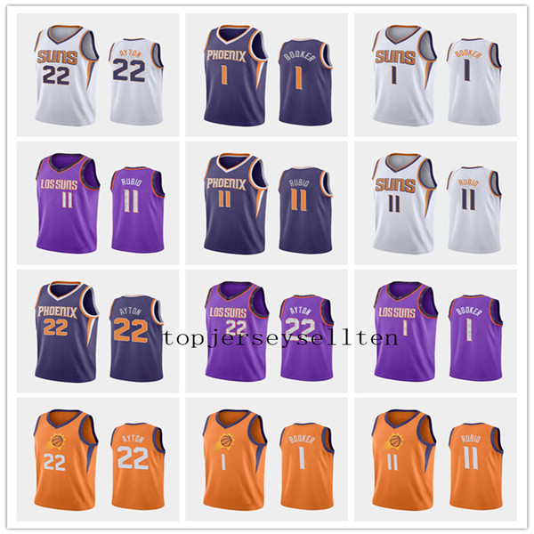 

Phoenix Suns Men Devin Booker Deandre Ayton Ricky Rubio Icon CITY NBA Association basketball Jersey, Black