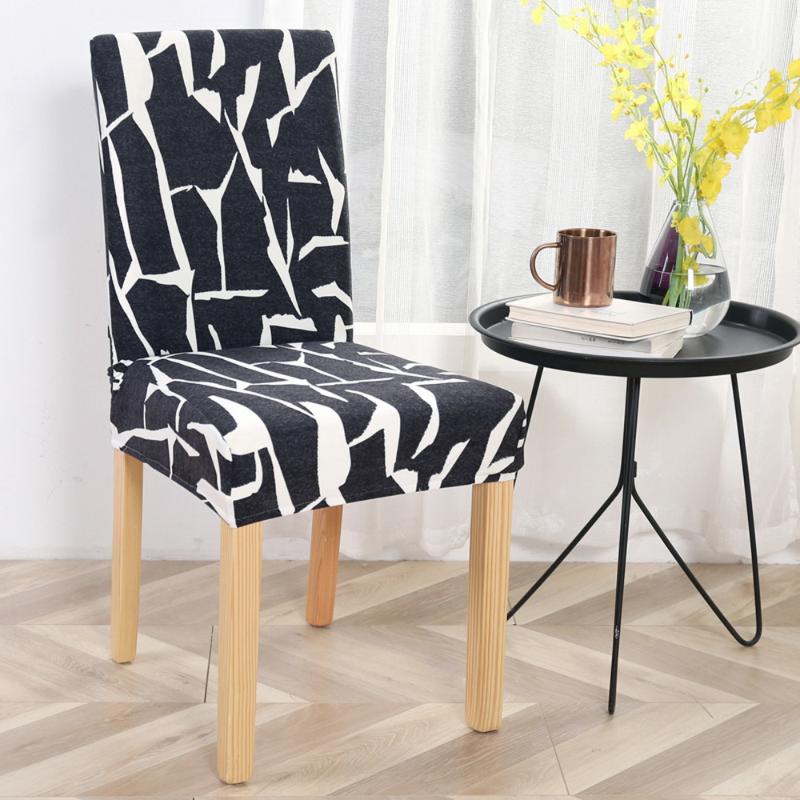 

Stretch Chair Cover Printed Removable Elastic Protector Seat Slipcovers For Weddings Banquet Hotel Restaurant
