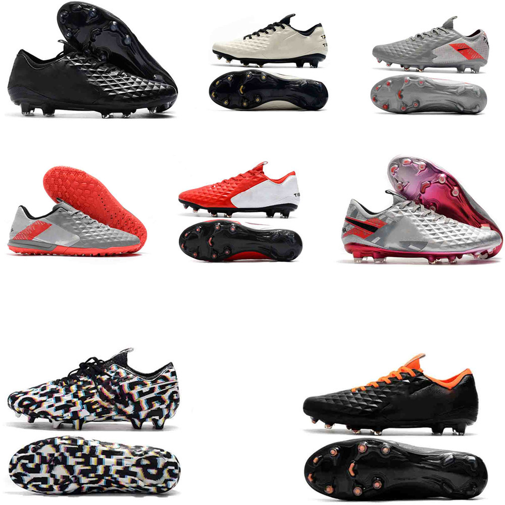 

football boots soccer cleats crampons Tiempo Legend 8 Elite R10 Elite FG soccer shoes cleats Legend VII IC TF Indoor Turf football boots, Fullblackic