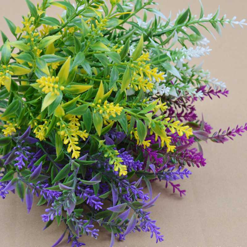 

7 Heads/pcs Aquatic Plants Decoration Lavender Flower Bouquet Artificial Flowers Grain Decorative DIY Simulation Flower, Color 3