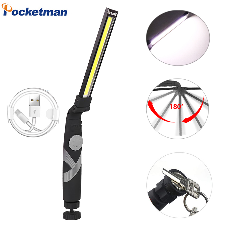 

Magnetic Work Light COB LED Work Lamp USB Rechargeable Flexible Inspection Light Emergency Rotary Torch