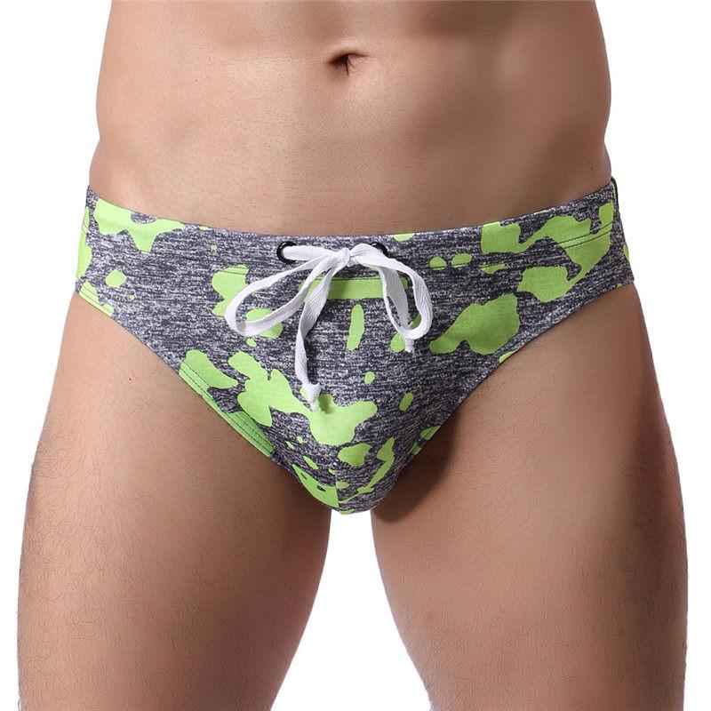 

Perimedes Men Camouflage swim trunks men low waist Swimwear Bikini Swimming Pants Briefs Boxers antibacterial Underwear#Y25, Gray