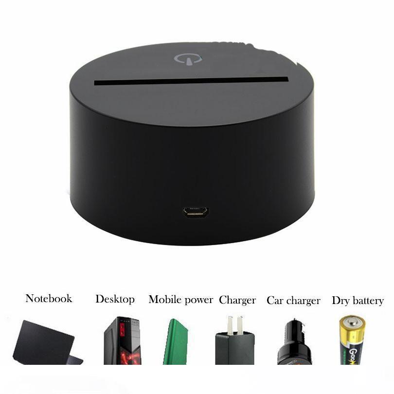 

Christmas new RGB lighting LED lamp holder for 3D slideshow 4mm acrylic panel AA battery or DC 5V USB 3D night light