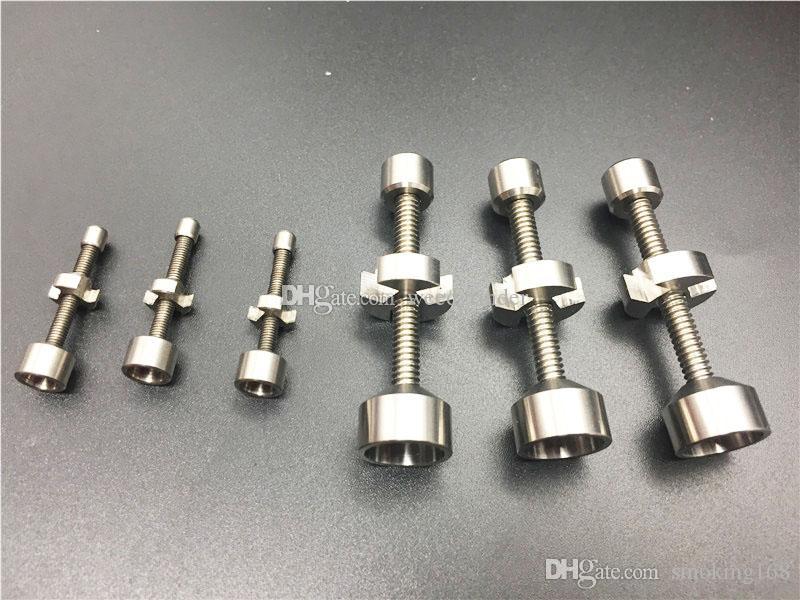 

Double there 9mm & 14mm & 18mm Adjustable Grade 2 Domeless Titanium Nail Fits female joints for Hookah glass bongs glass water pipe