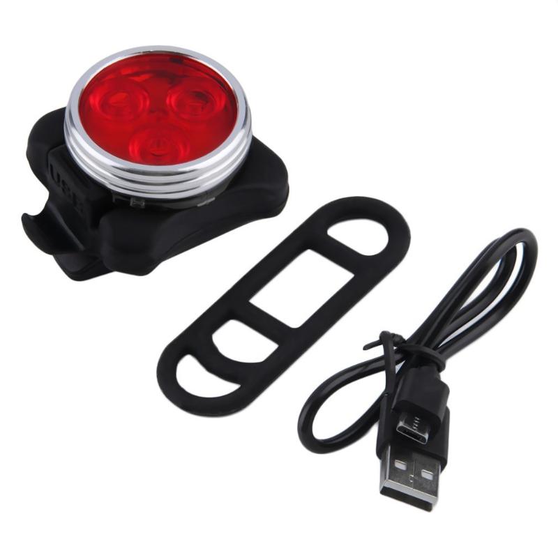 

ICOCO Practical Cycling Bicycle 3 LED Head Front Rear Tail light Rechargeable Battery With USB Charging Cable 2 Color Available