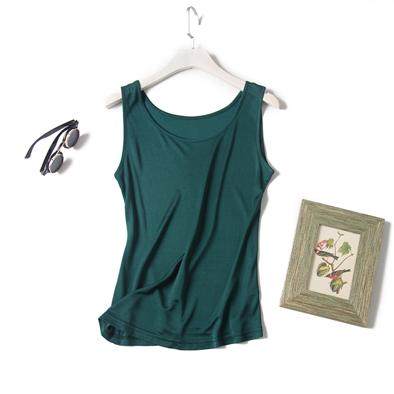 

100% Silk Tank Top Women High Quality Elastic Double Knitted Fabric Solid 6 Colors Plus Sizes Casual Basic Clothing Fashion 2020, Black
