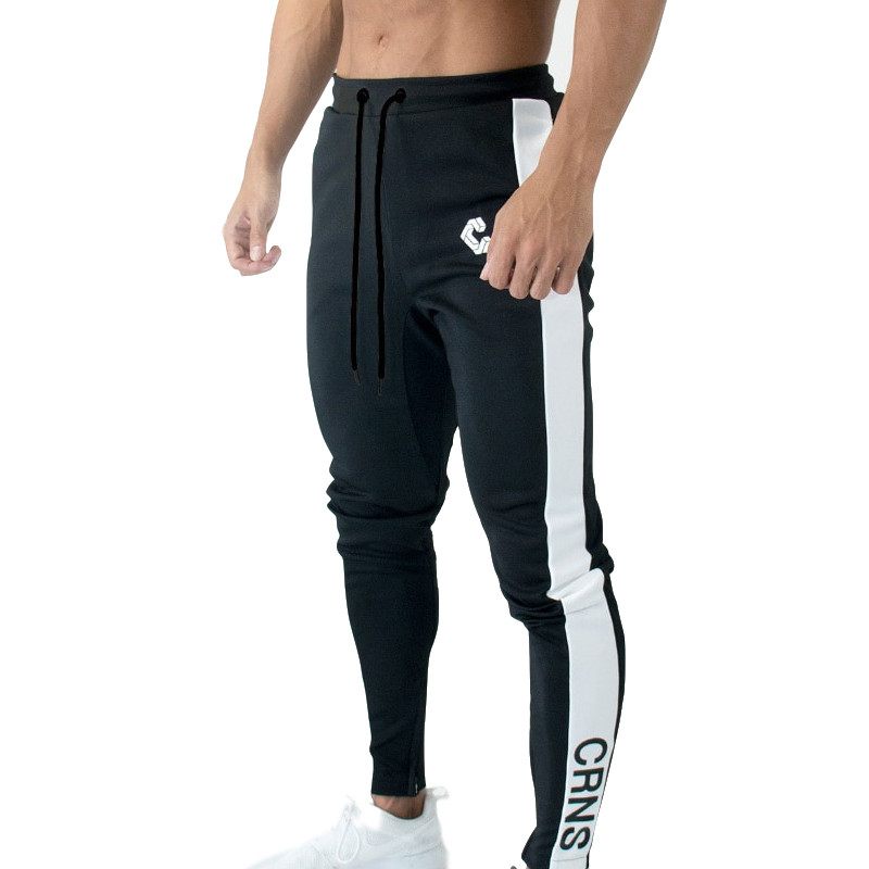 

2020 New Brand Side Zipper Men Sports Pants Jogging Sweatpants Trousers Gym Fitness Bodybuilding Training Pants Men's Sportswear, Black