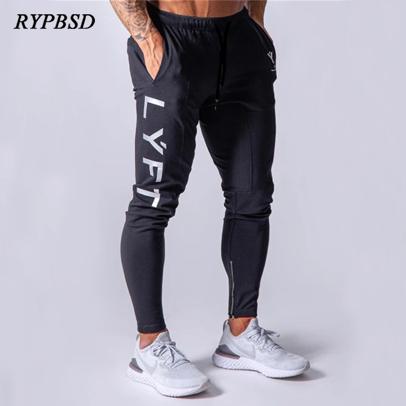 

Jogging Pants Men Streetwear Jogger Fitness Bodybuilding Gym Running Pants Men Pantalons Homme Zipper Sport Sweatpants Trousers, Black