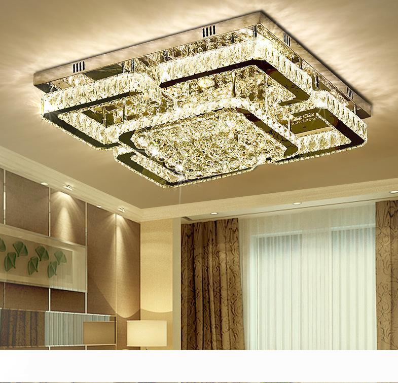 

Luxury Modern LED Crystal Ceiling Light Square Ceiling Lamp K9 Crystal Ceiling Chandeliers for Living Room Bedroom Restaurant Light Fixtures