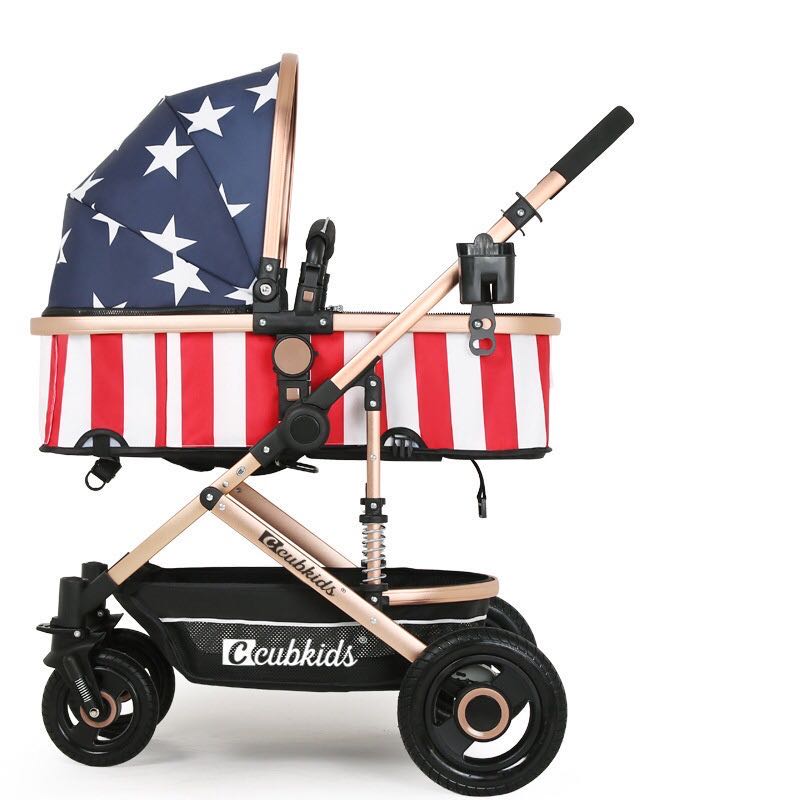 

Baby Accessories High landscape Baby Stroller -absorbing Foldable Lightweight Travel Stroller in Four Seasons